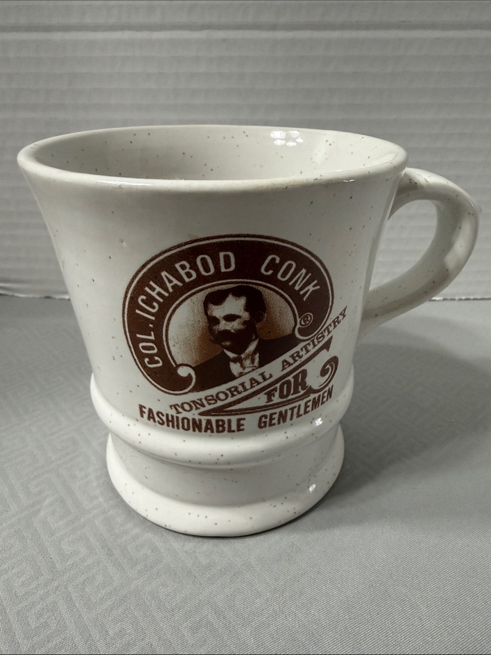 Vtg Col. Ichabod Conk Tonsorial Artistry Ceramic Shaving Mug